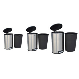 STAINLESS-STEEL-PEDAL-BINS-OVAL-SOFT-OPENING20,30,50LTR